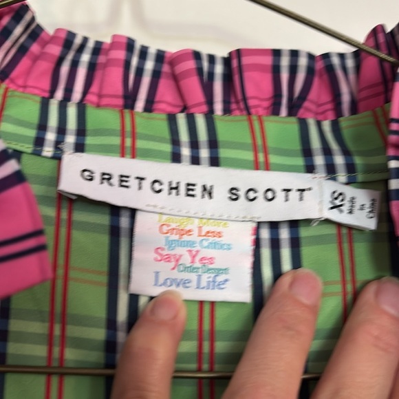 Gretchen Scott Green and Pink Plaid Skirt - Picture 2 of 5